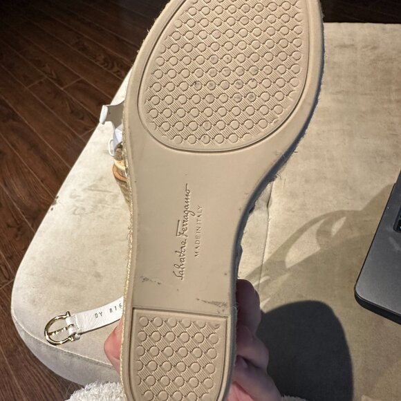 salvatore ferragamo white ladies espadrilles wedges 7.5 - Picture 2 of 8